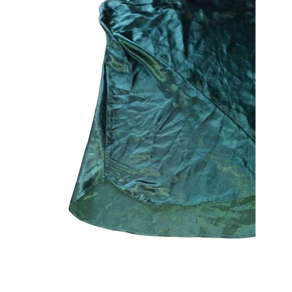 Vintage Beth Michaels Silky Satin Green Chemise Babydoll JC Penney Lingerie Sz L
